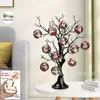 Conjunto Redondo Plano de Madeira 2D com 10 Papais Noéis Árvores de Natal Casas Escritórios Salas de Aula Pingentes Decorativos
