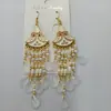 Pendientes bohemios antiguos con forma de abanico para mujer, con cuentas acrílicas multicapa, estilo vintage festivo.