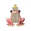 Moda europeia e americana comércio exterior broche de sapo versátil com strass completo broche de animal de desenho animado da fábrica de origem, item popular em estoque na Temu