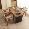 Nova Mesa de Chá de Madeira Maciça Chinesa Pequena para Apartamento Uso Doméstico Mesa de Preparo de Chá de Madeira Maciça Moderna Simples para Escritório Lazer Varanda Mesa de Chá