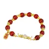 Pulsera del Año del Dragón 2024, nueva pulsera de plata de ley con cuentas de doble dragón, pulsera femenina de dragón con cuentas de ágata roja