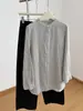 Camisa Feminina de Gaze de Algodão com Camada Dupla e Gola Alta, Coleção Outono 2026, Nova, Versátil, Cor Sólida, Comprimento Médio, 100% Algodão