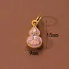 Accesorios Antiguos Vietnamitas de Oro de Arena Alta Retención de Color Cuentas Espaciadoras Colgante de Zirconio Incrustado de Durazno Cadena de Extensión para Pulsera y Collar Joyería DIY