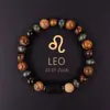12 Pulseiras de Signos do Zodíaco Acessórios de Joalheria Transfronteiriços Capricórnio Touro Pedra Olho de Tigre Pedra Natural Pulseiras dos Doze Signos do Zodíaco