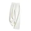 Coleção Outono 2026: Calça Casual Original de Algodão Wide-Leg, Cintura Alta, Emagrecimento para Figuras em Formato de Pera, Calça de Corte Reto, Calça Feminina de Alta Qualidade