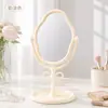 Espejo de Mesa con Lazo para Maquillaje para Hogar, Dormitorio de Estudiante, Espejo Giratorio de Escritorio con Almacenamiento, Espejo de Princesa
