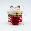 Gato Dorado Gato de la Fortuna Pequeño Adorno Artesanía de Cerámica Regalo Creativo para Coche, Escritorio y Decoración del Hogar