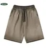 Shorts vintage de algodón pesado desgastado, algodón lavado completo, degradado bicolor, holgados oversize, moda transfronteriza estilo hombre