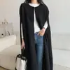 Outono e inverno de 2023 Novo estilo coreano estilo japonês design de nicho capa solta cor sólida comprimento médio casaco colete de lã