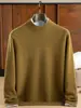 Suéter de Cachemira 100% Cachemira Pura de Cabra Otoño/Invierno Nuevo para Hombre Casual de Color Sólido Cuello Alto Medio Jersey de Punto Cálido