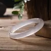 Pulseira de Calcedônia Lua Branca com Certificado, uma Pulseira de Jade Essencial, Presente para Namorada, Pulseira Natural de Ágata Gelo Branca