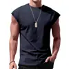 Estação Independente Roupa Masculina Transfronteiriça Verão Nova Camiseta Sem Manga Juventude Casual Solta Lisa Fina Colete Roupa Exterior Comércio Exterior Camiseta