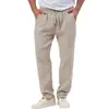 Pantalonas Masculinas Respiráveis de Cor Sólida de Verão 2024 para Venda Internacional na Amazon AliExpress Tamanho Grande Calças Casuais Masculinas Largas