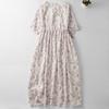 Vestido Floral de Ramio Estampado Retro 2026 para Mujer, Nuevo Estilo de Verano, Ceñido a la Cintura, Adelgazante, Falda Larga Holgada de Corte A