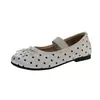 Sapatos Baixos Mary Jane de Bolinhas Estilo Francês 2026 Nova Coleção Primavera Sapatilhas Baixas com Laço