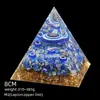 Pirámide de Cristal Natural de 8 cm Decoración Creativa para el Hogar Adorno Artesanal Bola de Cristal Envuelto en Resina Pirámide de Resina
