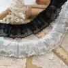 Ribete de encaje bordado de doble capa soluble en agua de 4 cm de ancho, accesorio para el cabello Lolita, escote de vestido de muñeca, decoración DIY