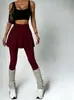 Nuevos Pantalones Falda Deportivos para Exteriores Fitness Secado Rápido Adelgazantes Dos Piezas Bolsillo Yoga Correr Cintura Alta Ajustados Leggings para Mujer