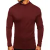 Otoño/Invierno 2026 Camiseta de Manga Larga de Cuello Alto para Hombre Transfronteriza de Amazon Europea y Americana Camiseta Básica para Hombre Top de Color Sólido