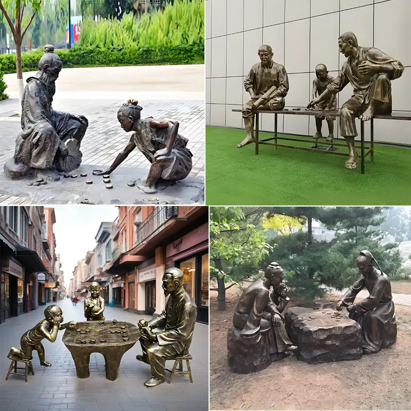 铸铜人物步行街小品雕塑