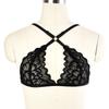 Bambú como ropa de comercio electrónico transfronterizo colgante cuello cruzado volantes encaje hermoso arnés de espalda ropa interior O0742