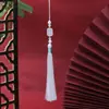 Cartão de Flor Esmaltado Borla Dupla Franjas Nó Chinês Ornamento Pendurado Roupas Étnicas Borla Pendurada para Celular Ornamento Pendurado para Bolsa Borla Pingente