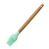 Cepillo de Silicona Cepillo para Barbacoa Escurridor Doméstico de Cocina Juego de Utensilios de Cocina con Mango de Madera Sartén Antiadherente Resistente a Altas Temperaturas Cuchara para Sopa de Silicona