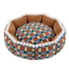 Cama para perro transfronteriza para otoño e invierno, engrosada y cálida, diseño floral 3D, cama redonda para sueño profundo, cojín para perro, cama para gato mascota