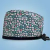 Gorro Quirúrgico Estampado de Algodón Puro, Ajustable, para Mujeres con Cabello Largo, Gorro Cubre-Cabeza para Dentistas y Cirujanos Orales, Exportación para Hombres con Parte Superior Redonda