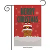 Bandera de jardín de muñeco de nieve navideño transfronterizo, regalo, imitación de lino, bandera de Santa Claus, impresión a doble cara, decoración de patio