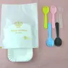 Pastel de cumpleaños cuchillo tenedor plato vela plato de cena plato juego de vajilla plato de papel desechable combinación de cuchillo y tenedor de plástico estampado floral