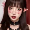 Tatuaje de Diablito Dulce y Genial para Halloween Pegatinas Red de Araña Corazón Estrella Pegatinas Faciales Subcultura Cosplay Pegatinas Faciales
