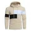 Nueva Sudadera de Otoño Invierno Moda Masculina Bloque de Color Chaqueta Patchwork Colorido Europeo y Americano Sudadera con Capucha