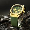 Reloj Megir para Hombre Cronógrafo Multifunción Calendario Cuadrado Moda Deportivo Reloj de Examen para Hombre 2215