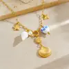 Serie Marina Nueva Transfronteriza Vacaciones de Verano Concha de Abanico Caracola Estrella de Mar Colgante Imprimido Pintado Amor Collar