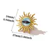 Broche Colgante de Estrella de Ocho Puntas Sol de Acero Inoxidable Clásico Retro, Accesorio de Insignia de Broche de Nuevo Estilo de Nicho de Alta Gama
