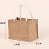 Bolsas de Linho Personalizadas para Presentes de Ano Novo, Bolsas Tote de Linho de Alta Qualidade em Algodão-Linho-Juta Lisas, Sacolas de Compras Pintadas à Mão