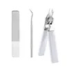Cortauñas Oblicuos Ultraafilados, Cortauñas Antisalpicaduras, Ranura Especial para Uñas Puntiaguda Herramientas de Manicura, Set de Tijeras de Manicura Gruesas y Duras