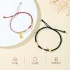 Pulsera trenzada hecha a mano con hebilla de paz de plata de ley S925 de Fujian y Guangdong, estilo vintage, pulsera ajustable para parejas que atrae la riqueza, regalo de San Valentín