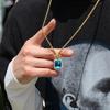 Hip-hop moda marca cor quadrado sólido retro pingente colar Personalidade Diamante ins Vento acessórios novo atacado