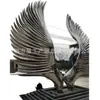 Escultura Abstracta de Ala de Acero Inoxidable con Superficie de Espejo, Gran Adorno para Paisaje Exterior, Lugar Popular para Fotos en la Plaza de la Oficina de Ventas