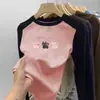 Camiseta Base Térmica Cepillada para Niña 2026 Nuevo Estilo Otoño/Invierno Ropa Polar para Bebé Camiseta de Manga Larga Raglán Elegante