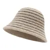 Sombrero Nuevo Estilo Otoño e Invierno para Mujer, Sombrero de Pescador Tejido Estilo Japonés, Sombrero de Cubeta Versátil con Temperamento para Adelgazar la Cara, Sombrero de Pescador Cálido y Transpirable