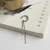 Qingdao Joias Estilo Coreano Elegante Bonito Corrente Longa Franja Um Caractere Brinco Pendente Distintivo Tendência Pequeno Clipe de Osso da Orelha Brincos