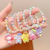 Pulseira Kuromi Infantil Sanrio Meninas Doce Fofa Desenho Animado Feita à Mão Corda de Mão Pequeno Presente Acessórios Delicados