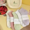 Meias Curas de Primavera e Outono, Meias de Cor Sólida para Mulheres, Estilo Fino de Algodão Puro, Meias Curtas Coloridas Casuais Esportivas para Estudantes, Versátil Cor de Doce