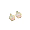 Acero Inoxidable Dorado de 18K Colgante de Hongo Doble Cara Goteo de Aceite DIY Versátil Collar Pendientes Joyería Accesorios para Ropa Venta al por Mayor