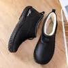 Botas de Chuva Femininas de Novo Estilo com Forro de Lã, Quentes e Fashion para o Inverno, Sapatos Impermeáveis Antiderrapantes, Botas de Chuva de Cano Baixo, Sapatos de Borracha Leves para Trabalho na Cozinha