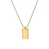 Collar de Acero Inoxidable Lele Jewelry para Mujer, Colgante Cuadrado Pequeño de Verano de Gama Alta, Accesorios Electrochapados, Cadena Simple para Clavícula