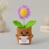 Maceta de hilo transfronterizo tejida a mano para plantas, maceta de punto creativa para Navidad, mini adorno lindo para escritorio